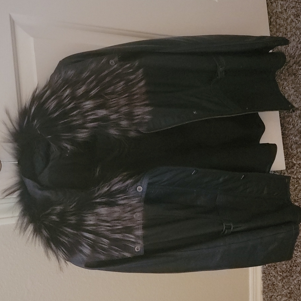 Verricci blue soft lambskin leather jacket XL